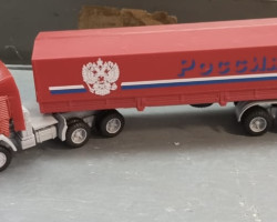Камский грузовик-5410 (с обтекателем) + п/прицеп -Россия- (тент)