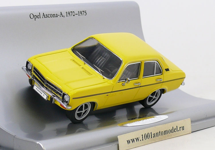 Opel Ascona-A 1970-1975 Производитель: Schuco

Масштаб: 1:43
  
Артикул: OTC01
  
Материал: металл
  