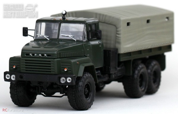 КРАЗ-260 бортовой с тентом 1979 (зеленый матовый) Артикул: H290green-mat