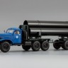 ЗИЛ-157К/ТВ-5 тягач с роспуском для перевозки труб большого диаметра (синяя кабина) - ЗИЛ-157К/ТВ-5 тягач с роспуском для перевозки труб большого диаметра (синяя кабина)