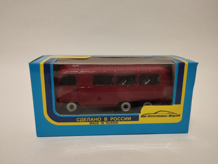 УАЗ-452К автобус трехосный 6х6 (бордовый) TTP013-14