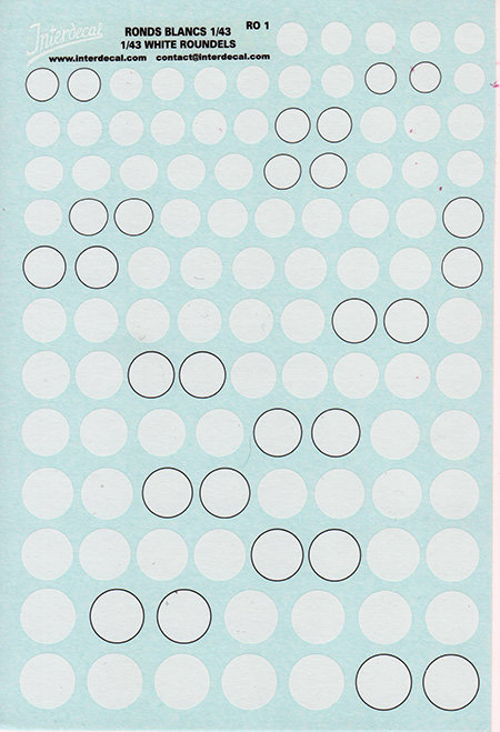 Декаль White Roundels 1/43 INT-RO-1(sale)