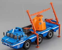 ЗиЛ-49060 «Синяя птица» грузовая с приклеенным краном + Спускаемый Аппарат + фигурка космонавта (комплект,комиссия)