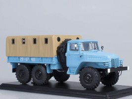 Уральский-375Д бортовой с тентом (голубой)