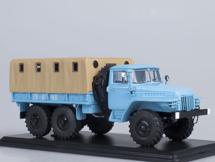 УРАЛ-375Д бортовой с тентом (голубой) SSM1103