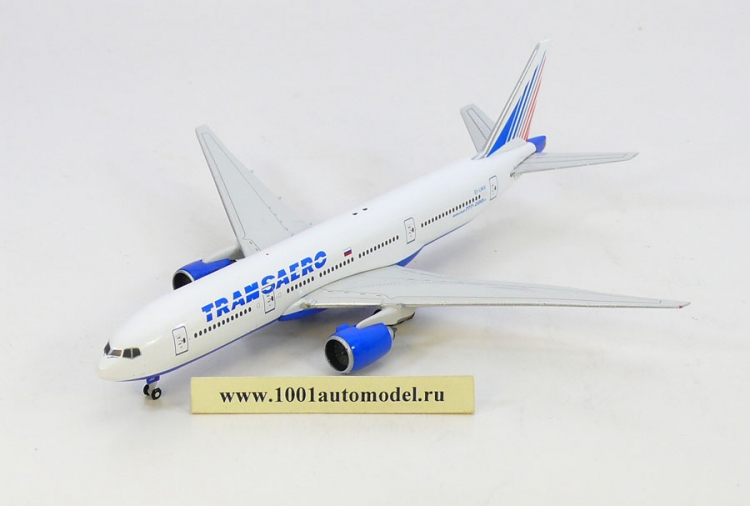 Boeing 777-200ER &quot;Transaero&quot; Производитель: Gemini Jets
Масштаб: 1:400
Артикул: GJTSO912

Материал: металл