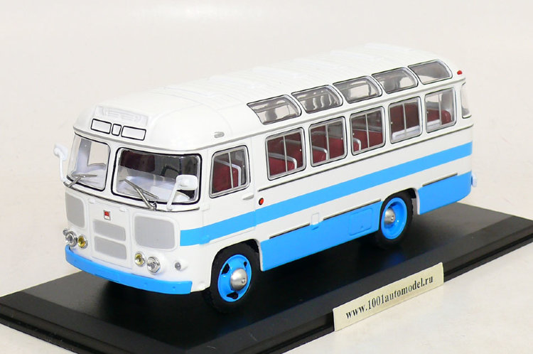 ПАЗ-672 (белый, голубые полосы) доработанный (комиссия) 03002B(k117)